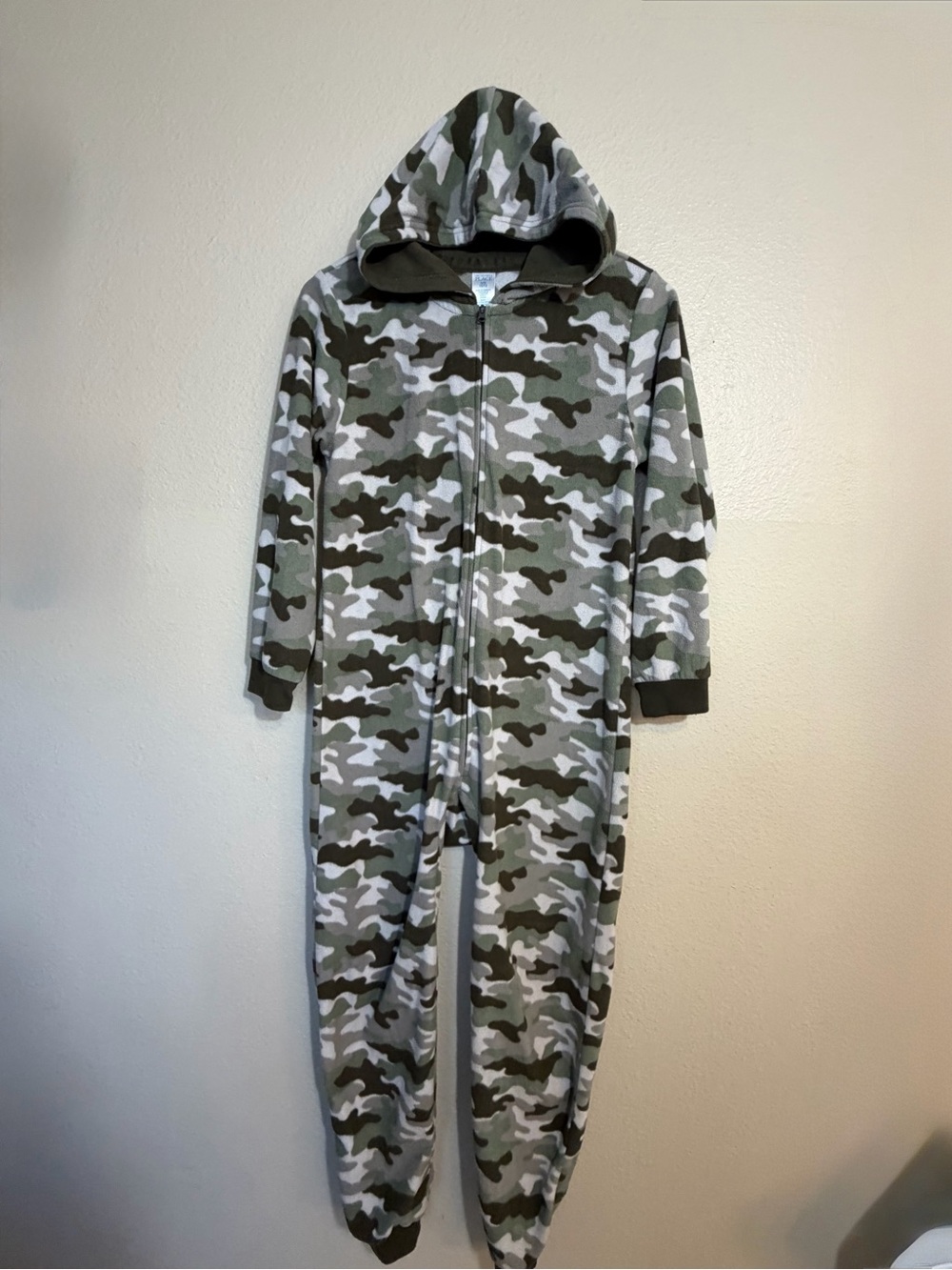 Boys Camo Hooded One-Piece Jumpsuit